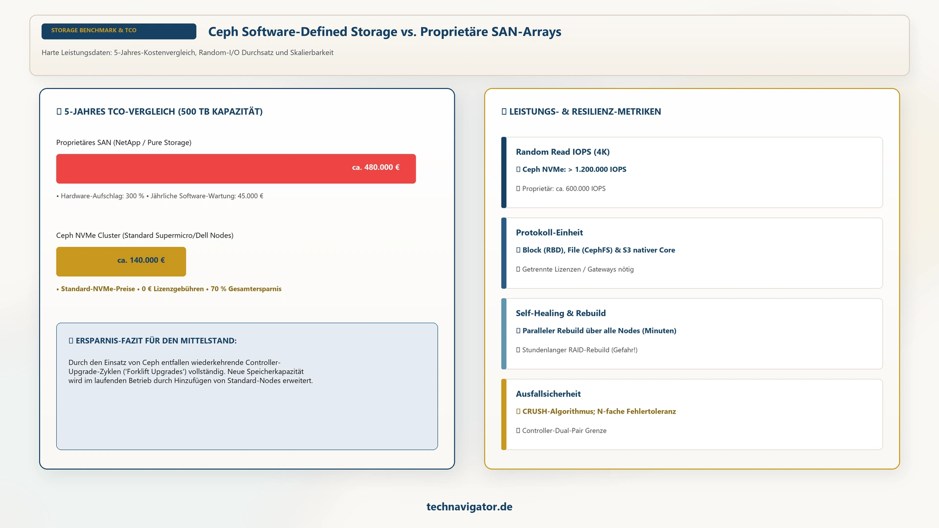 Ceph Storage vs. SAN Performance & TCO Charts