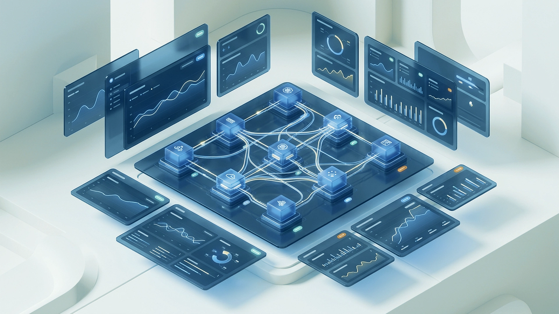 3D UI Glassmorphism Artwork für den Sovereign Cloud Stack und Gaia-X
