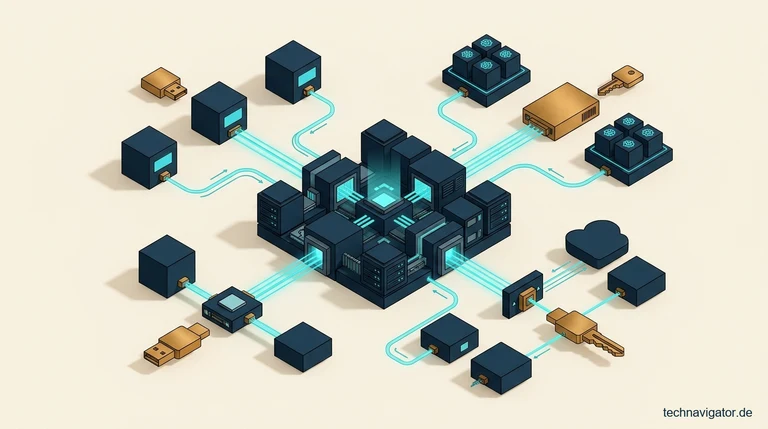 Isometrische Open-Source-Identity-Provider- und Single-Sign-On-Architektur mit OIDC/SAML-Gateway und FIDO2-Hardware-Token-Validierung