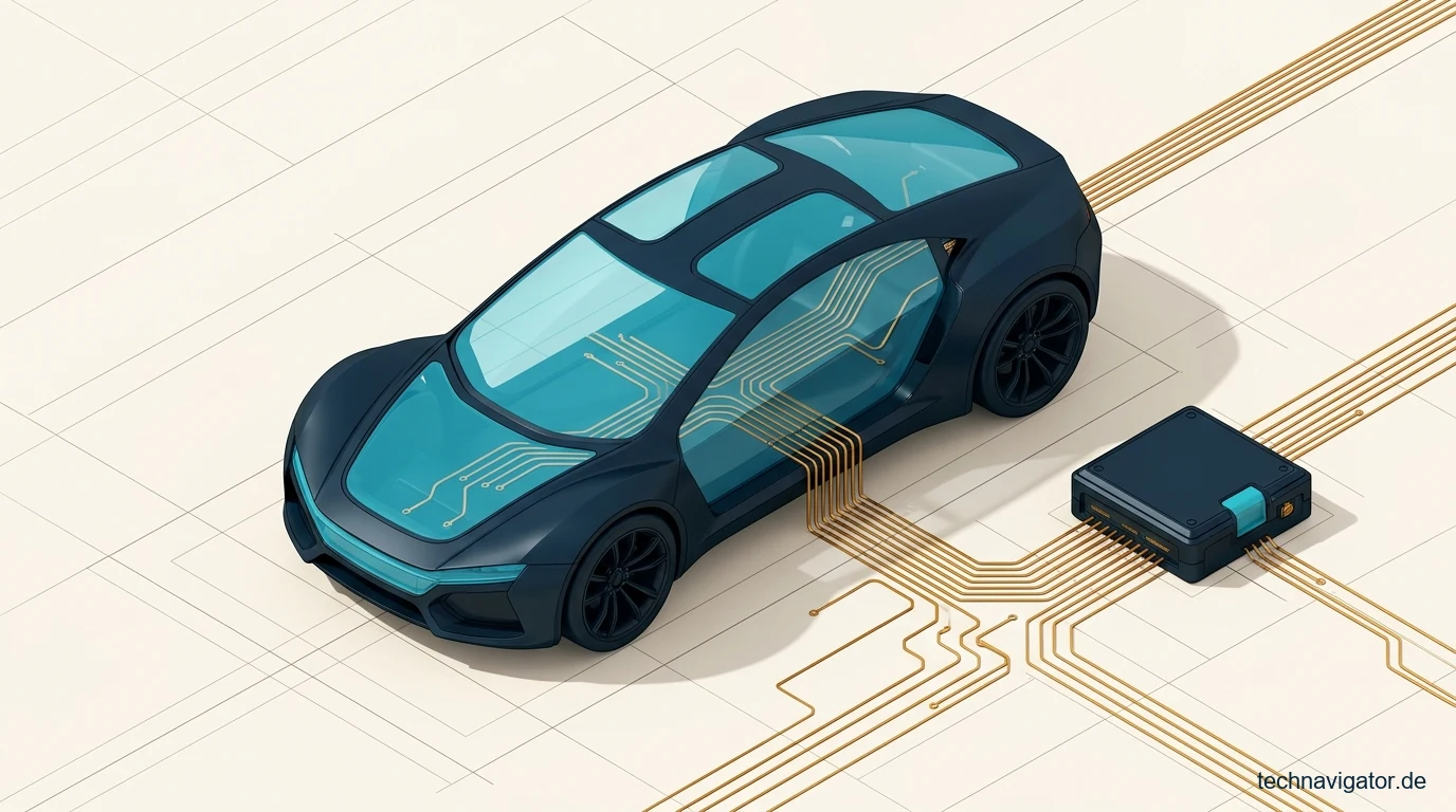 Aerodynamisches Fahrzeug-Chassis mit optischen Telemetriebussen gekoppelt an ein Edge-Gateway-Modul