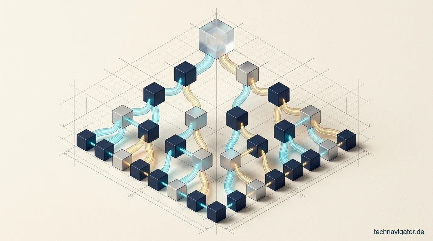 Isometrische hierarchische Merkle-Tree-Pyramide und kryptografische Hash-Ketten-Architektur