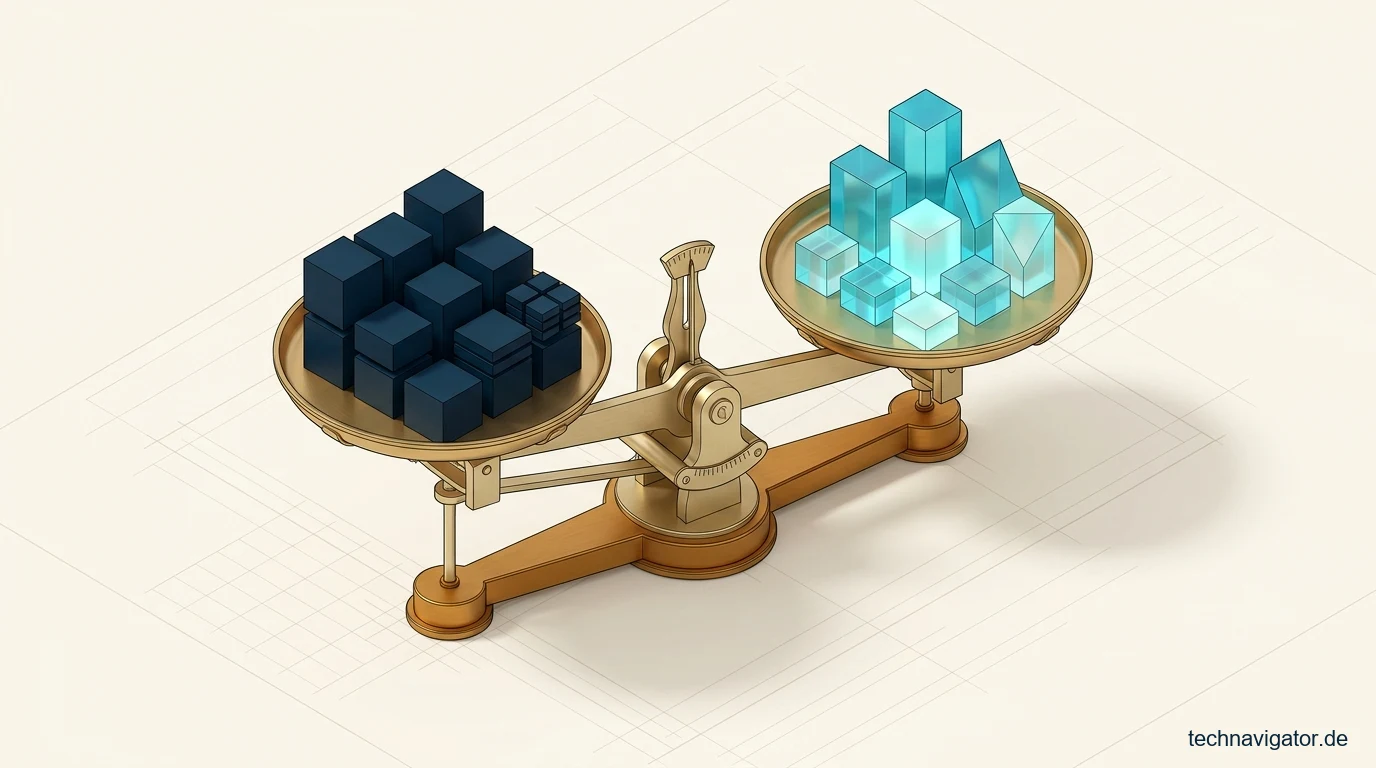 Architektonische Doppel-Präzisionswaage zur Abwägung von On-Premises-Workloads und Cloud-Services