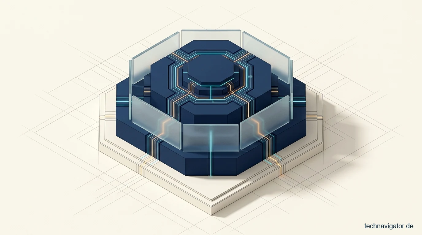 Hexagonale mehrschichtige Enterprise-Cyber-Defense- und Resilienz-Architektur