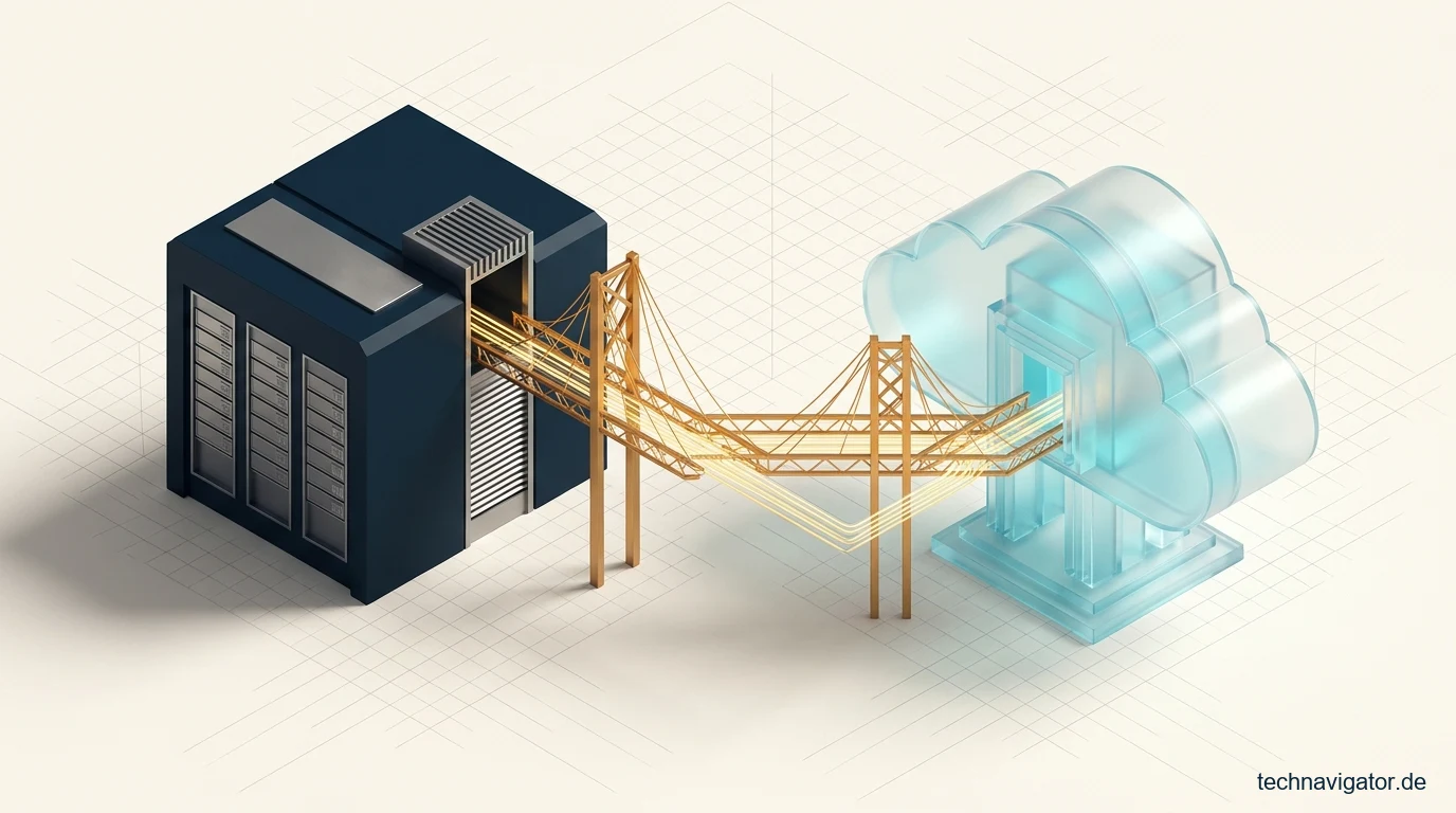 Isometrische Hybrid-Cloud-Brücke zwischen On-Premises-Rechenzentrum und elastischer Cloud-Infrastruktur