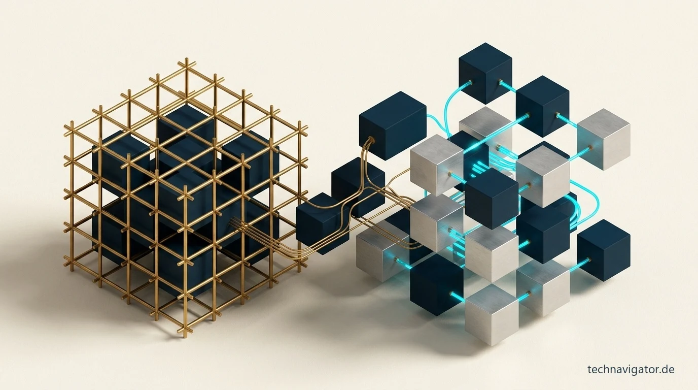 Mechanisches Präzisionsgetriebe mit aktiver Architekturweiche für bewusste Technologieentscheidungen